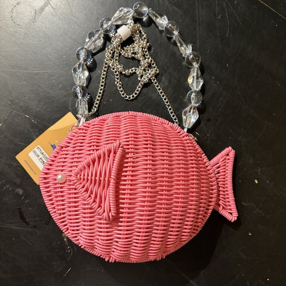 Tommy Bahama Pink Wicker Fish Bag Viral TikTok New